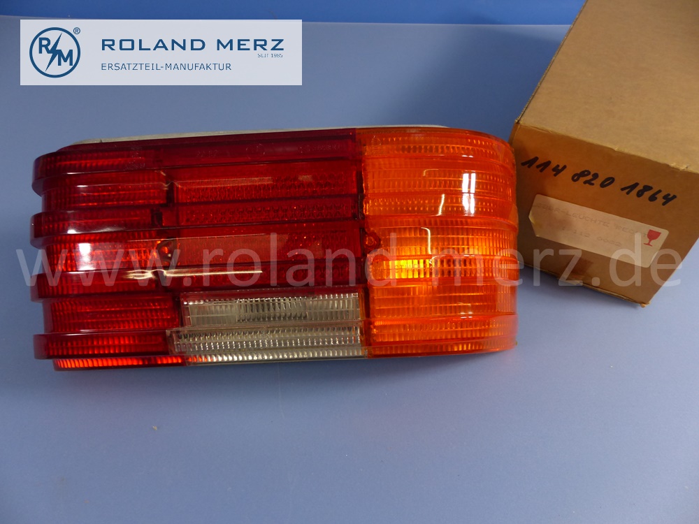 1148201864 rear light cluster, tail lamp, right, newer version, Mercedes W114, W115, Strich 8, original Mercedes spare-part, NOS