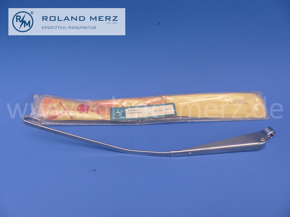 1088200244 wiper arm, right, chrome plated, dull, Mercedes W108, W109, 250S, 250SE, 300SEb, 300SEL - M189, original Mercedes spare-part, NOS