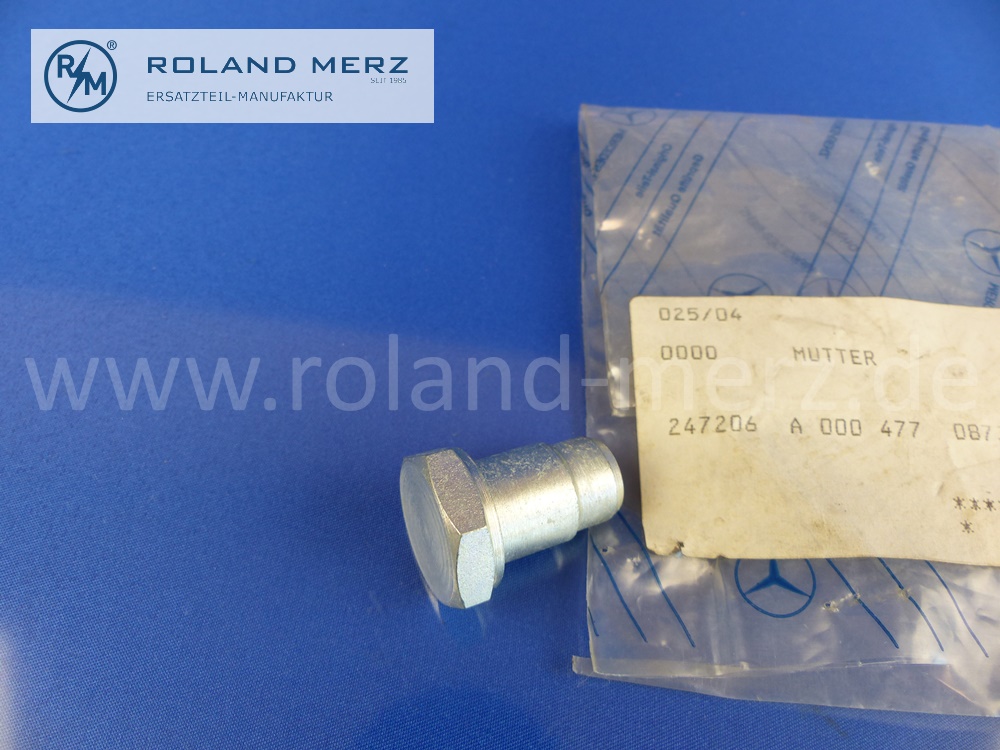 0004770873 nut, pin fuel filter, Mercedes M314, M353, OM615, OM616, OM617, OM621, original MB spare part, NOS