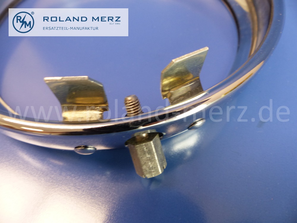 0008264789 cover ring head lamp, chrome plated, cross clotted screw, Mercedes W120, W121, Ponton, original Mercedes spare-part, NOS