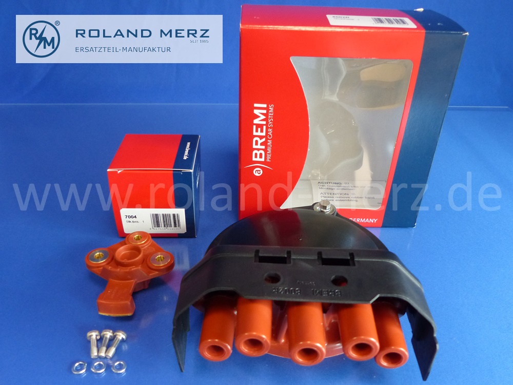 8002R Bremi Verteilerkappe + Verteilerläufer 7000 für 4 Zyl. BMW 3 E 30, E36, 316, 318, BMW 5 E34 518i, Bosch Vergl. 1235522396, letzte Teile aus deutscher Qualitätsproduktion