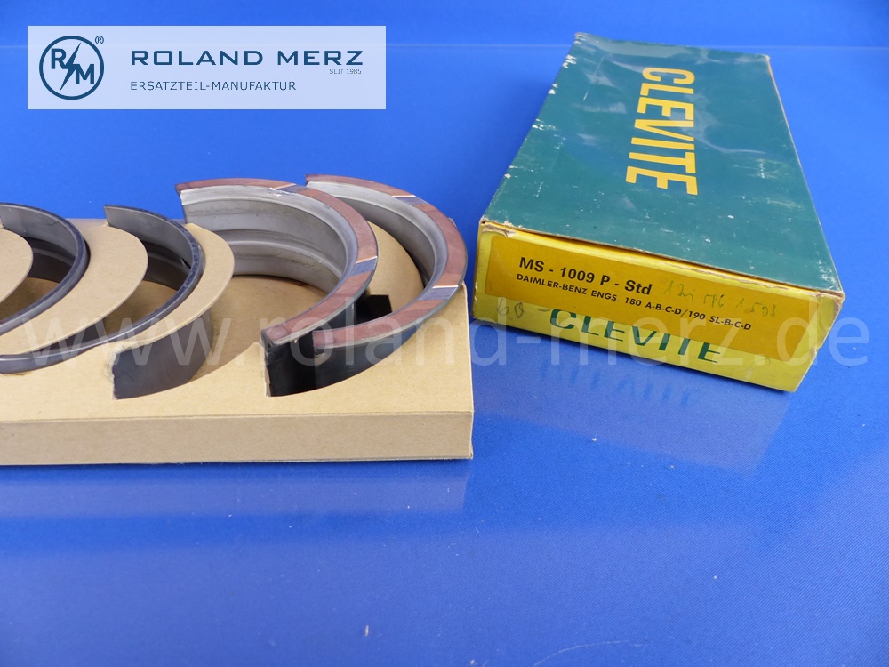 1215861503 Satz, Teilesatz Kurbelwellenlager 70 mm, Standard, MB Vergl. Nr. 1210300340 für Mercedes 180, 180a, 180b, 180c, 190, 190SL, Original Clevite aus alter Qualitätsproduktion