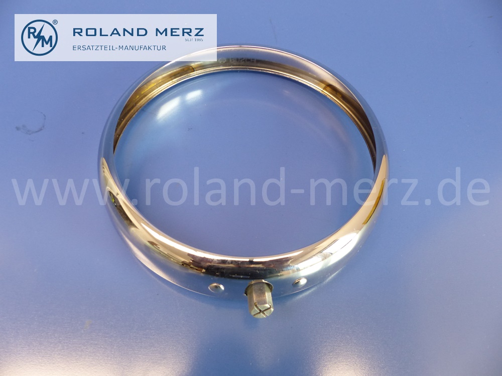 0008264789 cover ring head lamp, chrome plated, cross clotted screw, Mercedes W120, W121, Ponton, original Mercedes spare-part, NOS