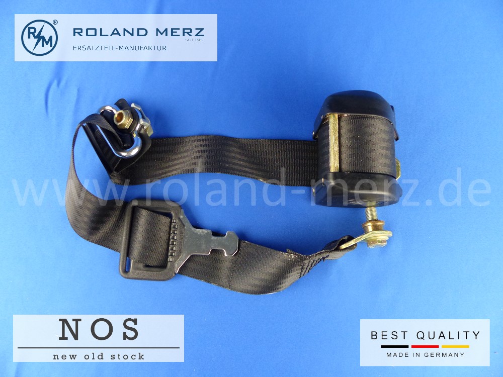 126 860 28 85 Sicherheitsgurt ohne Verschluss für Beifahrersitz Mercedes 280 S, SE, SEL, 380SE, 500SE, 500SEL und 300 SD Turbodiesel Original MB-Neuteil NOS