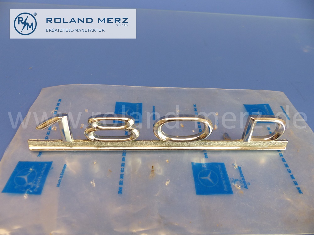 111208170215 1208170215 type designation, lettering 180D on trunk lid for Mercedes W120, Ponton, Original MB spare part NOS