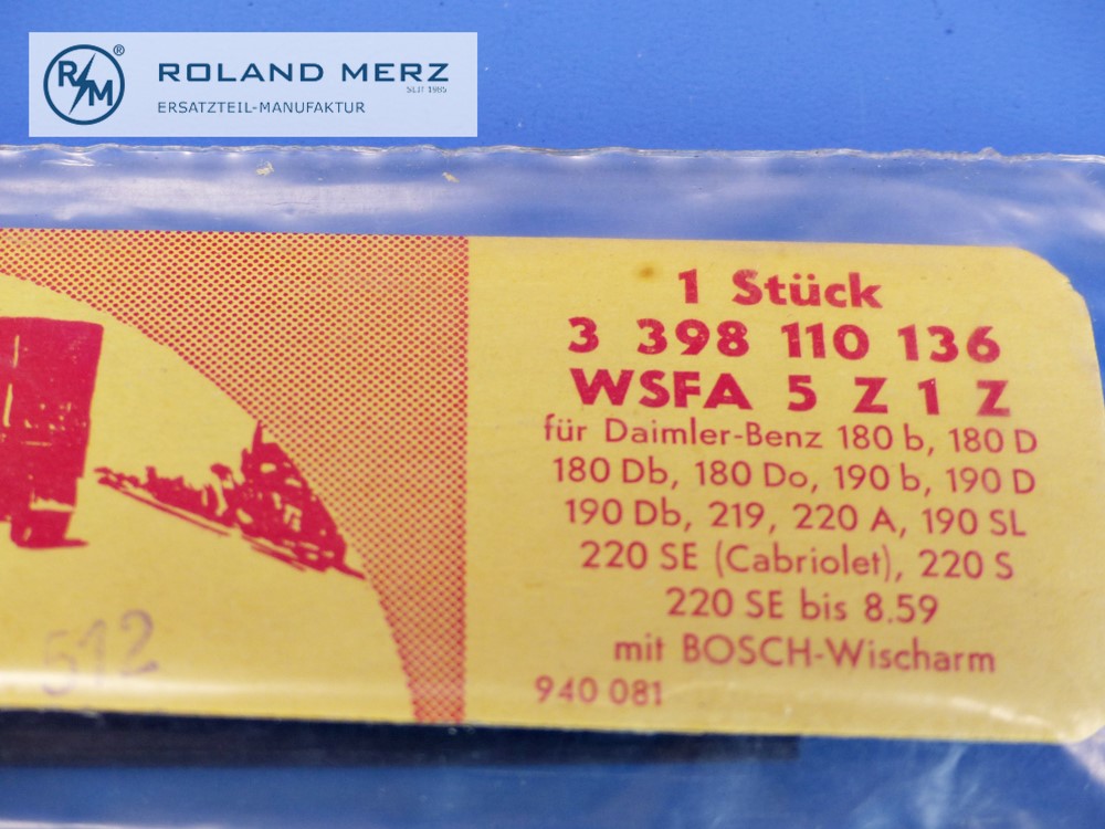 1208240126 wiper blade, Bosch, Mercedes Ponton W120, W121, 180, 180a, 180b, 180c, 180Db, 180Dc, 190, 190b, 101208240126, Bosch 3398110136, original Mercedes spare-part, NOS