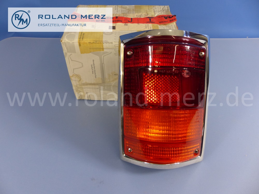 1158202964 rear light cluster, tail lamp, left, complete, Mercedes W115, station car, Strich 8, SA 55546, E: 1158202364, original Mercedes spare-part, NOS
