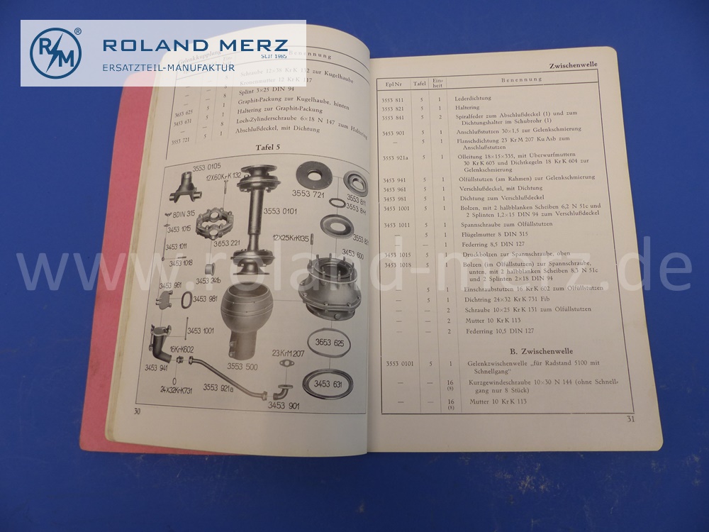 spare parts list L35, german, prewar, Mercedes L5000 chassis, edition 04/1935, 118 pages, edition C, original Mercedes document, NOS
