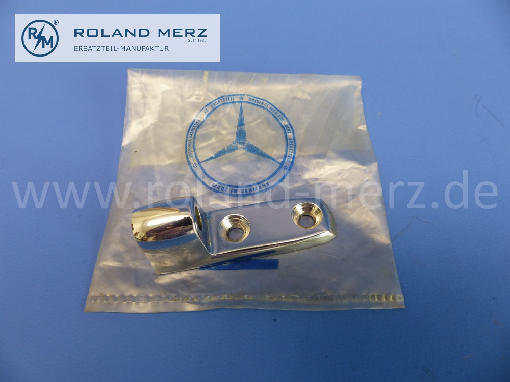 101208110052 1208110052 Lagerbock innen verchromt, für Sonnenblende Mercedes 180, 180D, 190, 190SL (121.040), 220a, 220S, 300SL Roadster und Flügeltürer, original Mercedes Neuteil, NOS