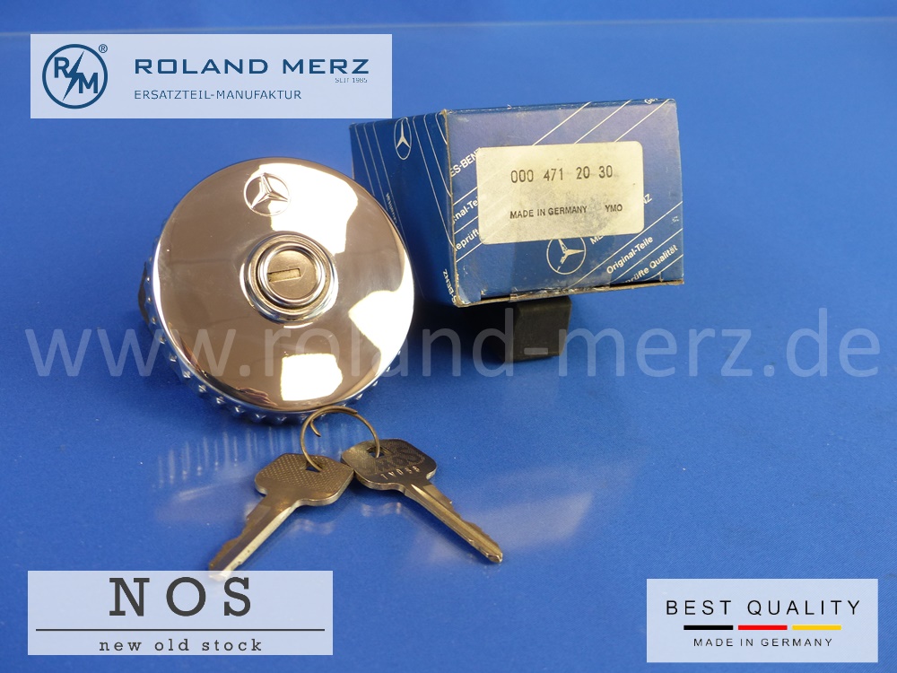 0004712030 tank filler cap, with star, without ventilation, Mercedes 190SL, 230SL, 250SL, 280SL, Original spare part NOS