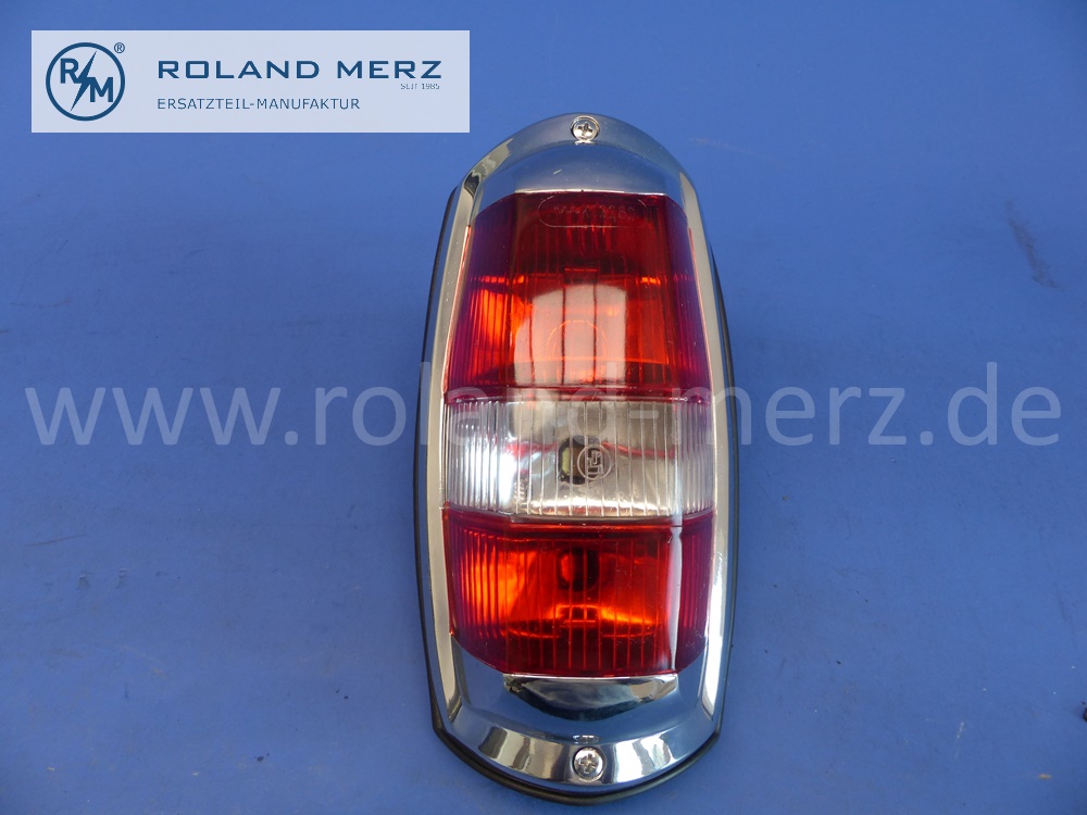 101808200664 1808200664 rear light cluster, tail light complete, red - white - red, Export, late large version, Mercedes W105, W120, W121, W128, W180, 190SL, Ponton, original Mercedes spare-part, NOS