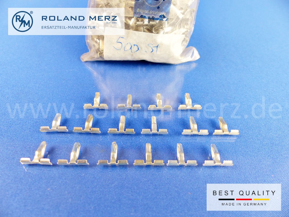 0019887578 Satz 16 Stück Klammer Befestigungsklammer für Zierleiste Kühlergrill Mercedes W 108, W109, W 110, W 111, W112 190c - 300SEb Original MB Neuteil NOS