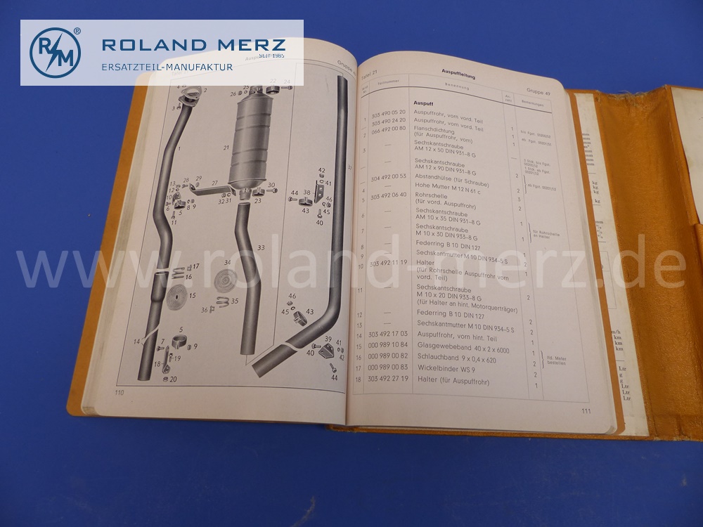 Ersatzteilliste, deutsch, Mercedes LKW L5500, L303, Edition E, hardcover mit separatem Nachtragsdokument, September 1953, 208 Seiten, Mercedes Original Dokument, NOS