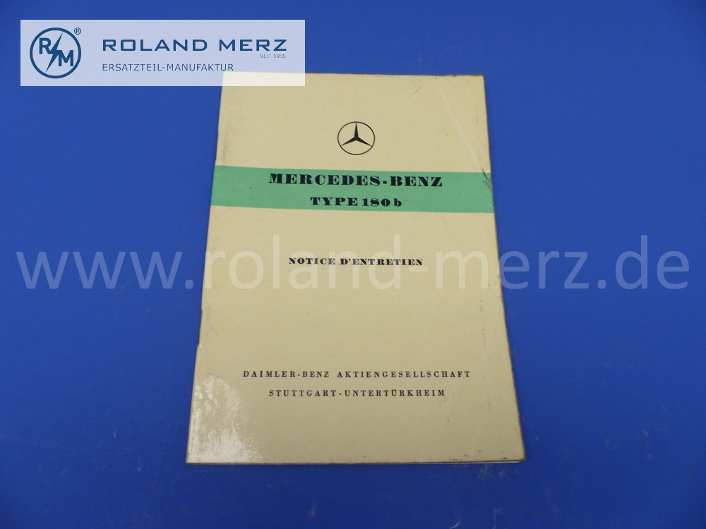 operating manual, french, Mercedes W120, Ponton, 180b, edition 09/1959, 56 pages, edition A, original Mercedes document, NOS