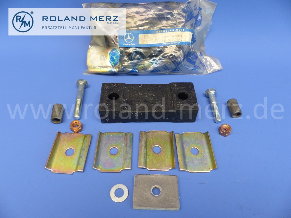 1285860049 / 1284900037 Reparatursatz Auspuff Aufhängung, Mercedes W121, W128, 190SL, Ponton 180 – 220SE,Cp/Cb, Original Mercedes Neuteil, NOS