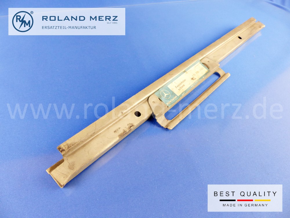 1107300145 window regulator rail, rear door left, Mercedes Heckflosse 190c- 220SE, 230S 300SE length 510mm , original MB spare part, NOS