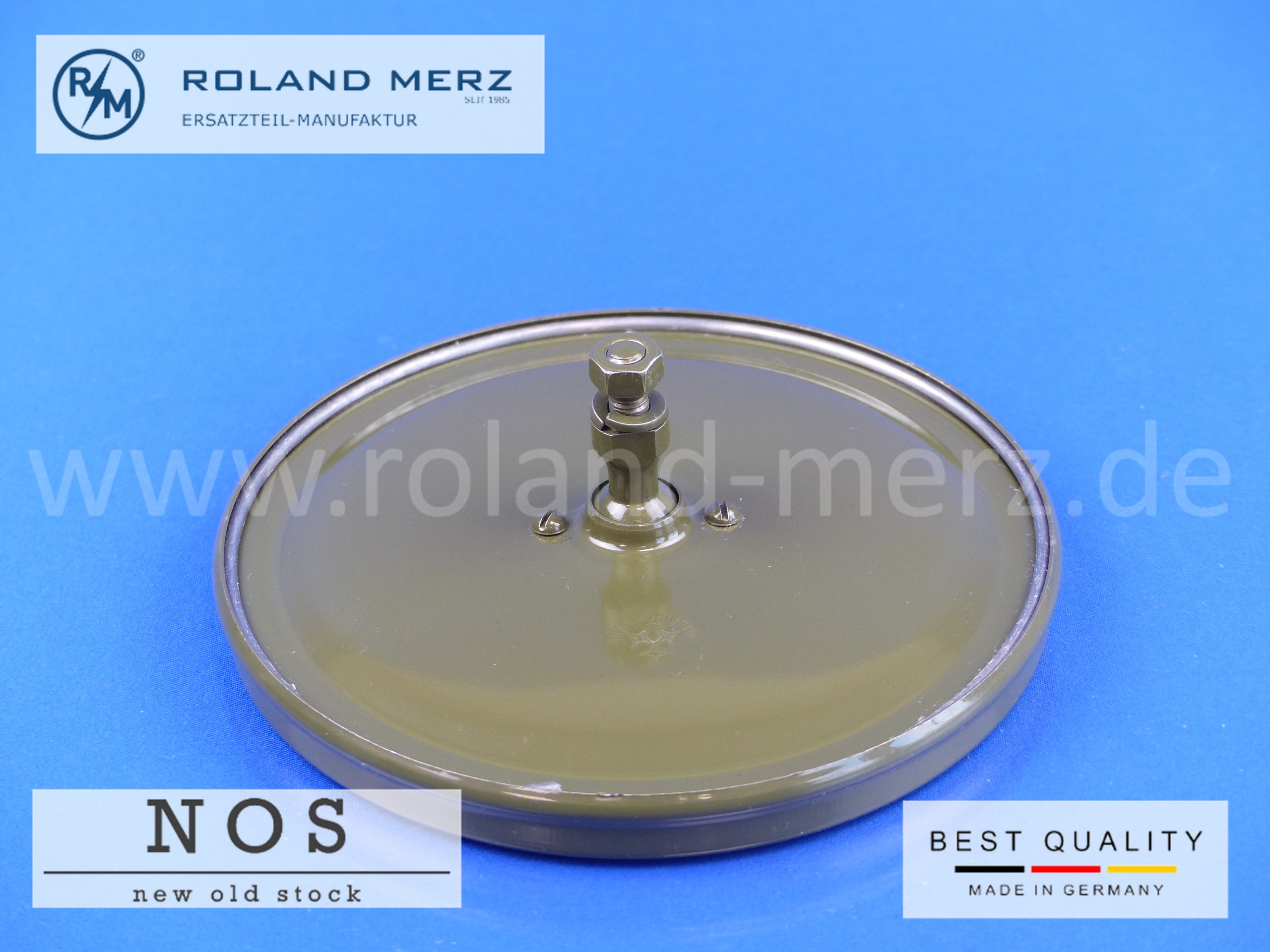 Aussenspiegel, rund, oliv, plan, universal 130 mm