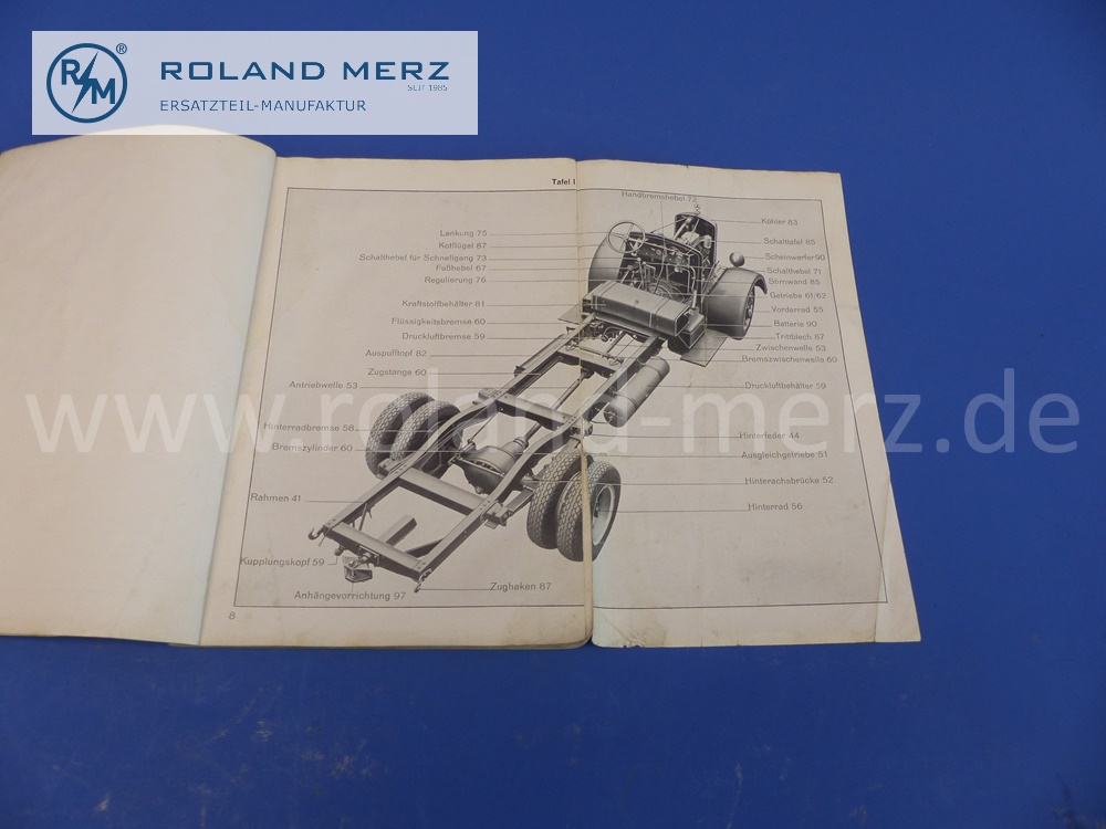 spare parts list L64, german, prewar, Mercedes Lo3750, LZ10000 chassis, edition 11/1936, 130 pages, edition J, original Mercedes document, NOS, signs of wear on cover