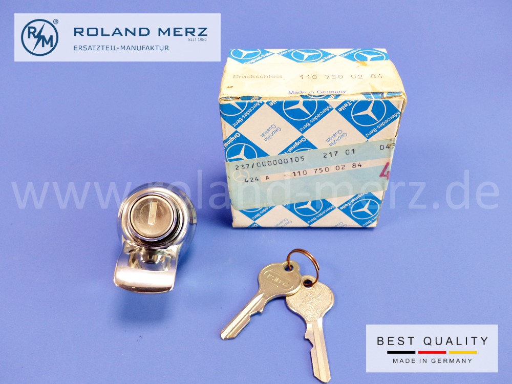 1107500284 Druckschloss, Heckdeckelschloss Verschluss, Mercedes Heckflosse, 190c -230, 220Sb, 220SEb, 230S, 300SE, Original MB-Neuteil NOS