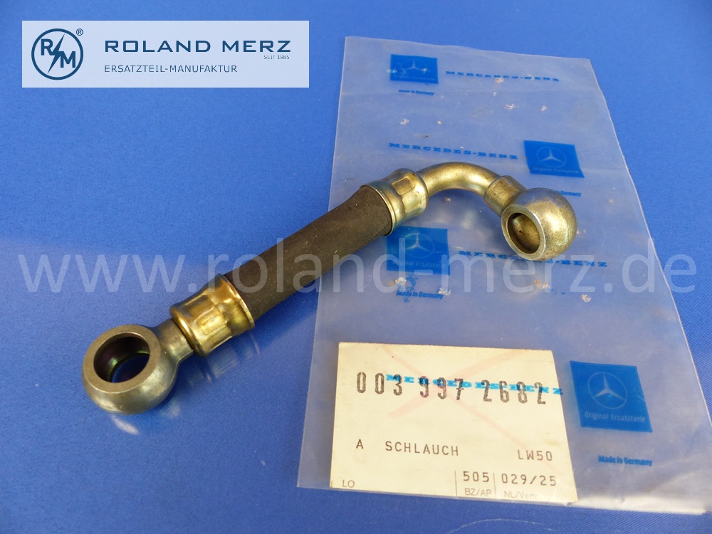 0039972582 flexible hose, injection pump to fuel filter, Mercedes 180Dc, 190D, 190Db, Original MB-spare part, NOS