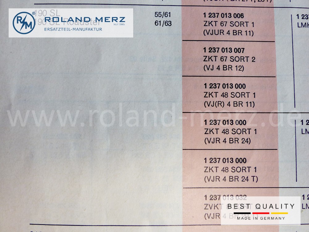 1237013032  Bosch Zündkontaktsatz ZVKT8 sort 2 für Mercedes 190SL ohne Unterdruckverstellung MB 0001581590 org.  alte Ausführung mit Wolframkontakten Original Bosch-Neuteil NOS