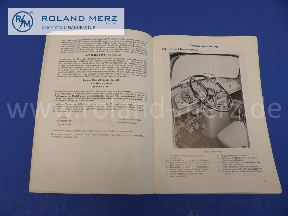 operating manual, german, Mercedes L322, LA322, OM321