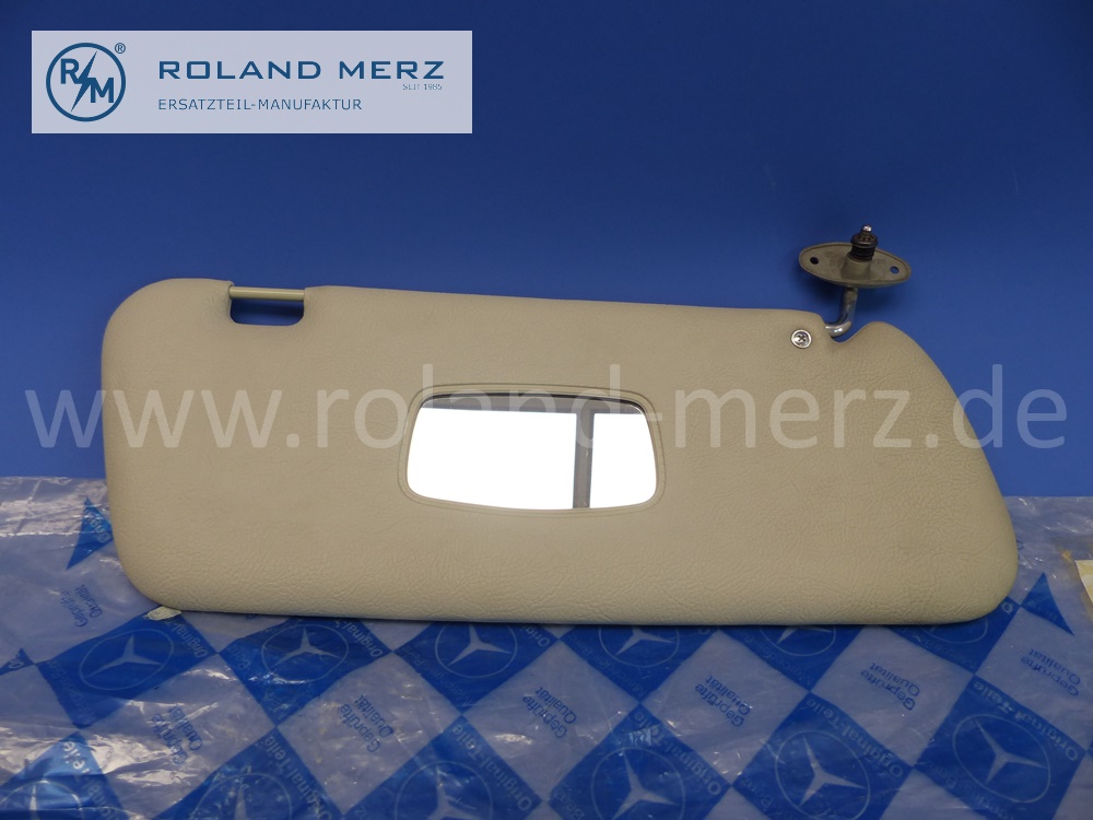 1138101010 Sonnenblende rechts, mit Spiegel, Farbe 7005, Mercedes W113, Pagode, original Mercedes Neuteil, NOS