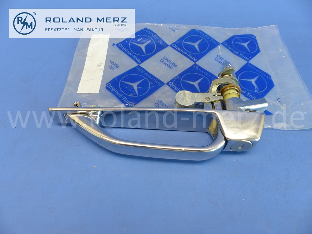 1077600559 door handle left, without key, Mercedes R107, C107, W107, original Mercedes spare-part, NOS