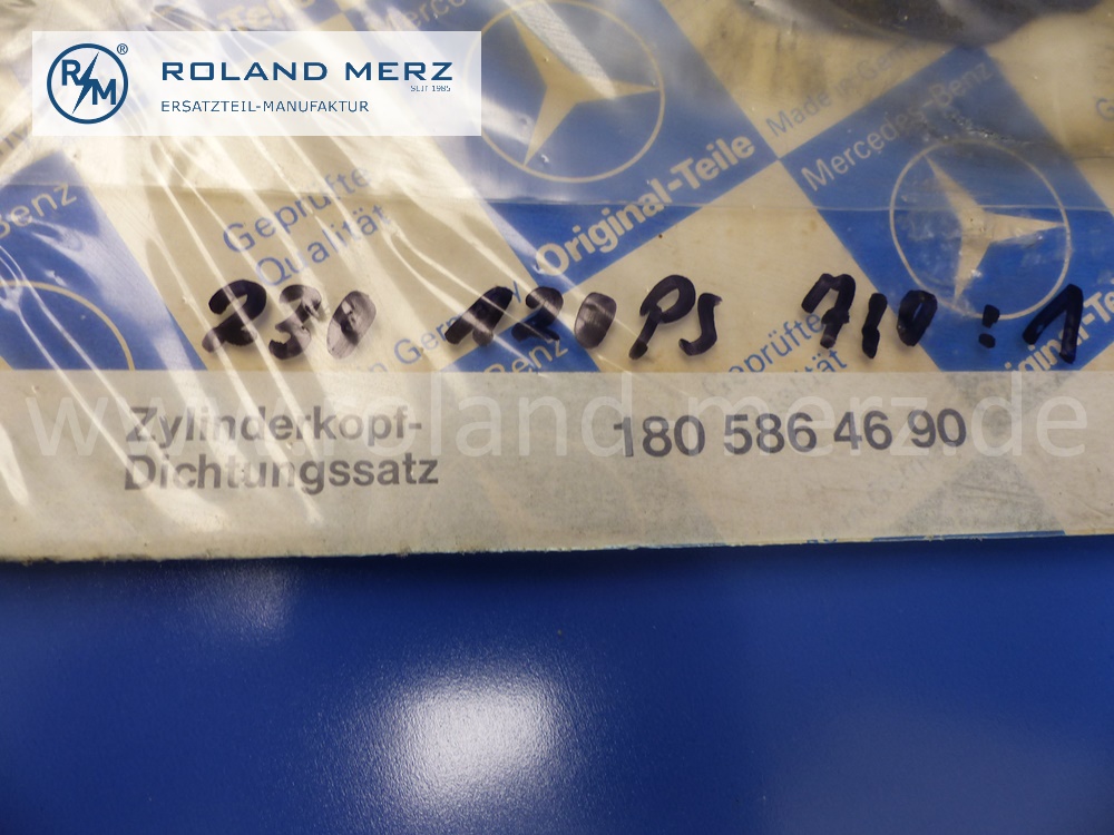 1805864690 gasket kit cylinder head, Mercedes engine M180, compression ratio 7,0 : 1, E: 1800106521, W114, 230, original Mercedes spare-part, NOS