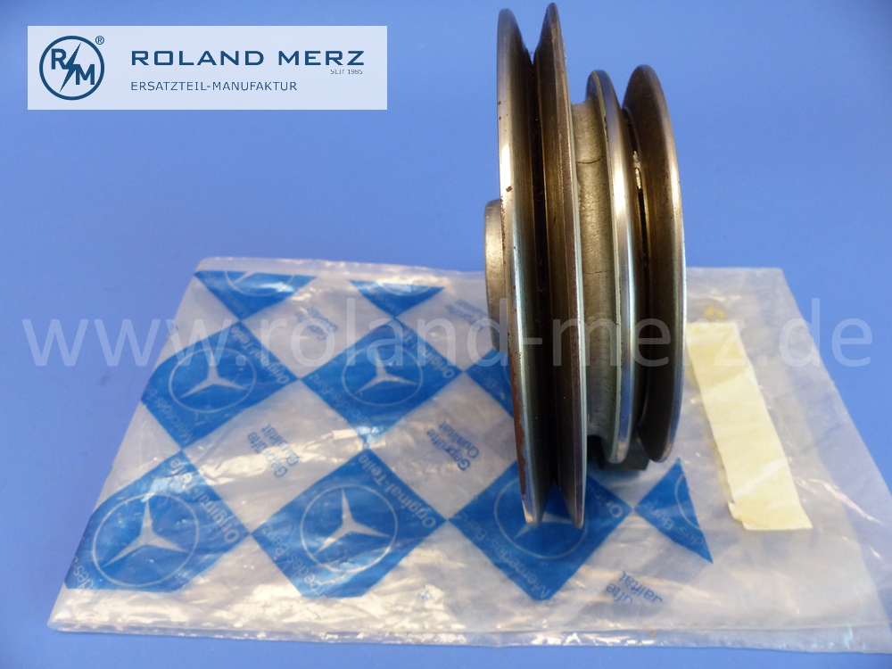 1812001705 Riemenscheibe auf Kurbelwelle Mercedes M120, OM636, 180, 180D, 180Db, 170DS, Original Mercedes Neuteil, NOS