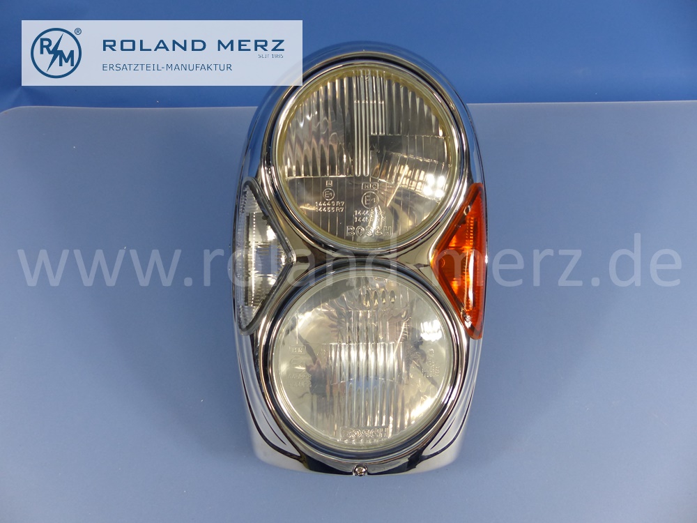 1088202761 Bosch lighting unit, headlamp, dual headlight, asymmetric, right hand traffic, left, Mercedes W109, 300SEL, original Mercedes spare-part, NOS