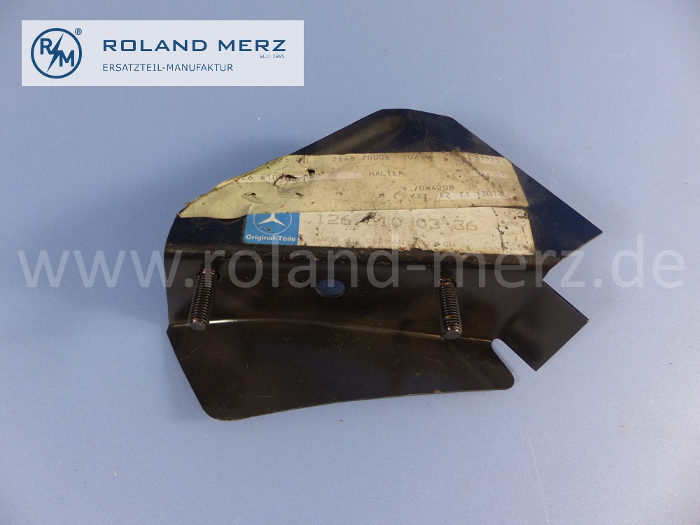 1266100336 Halter Befestigung Kraftstofftank hinten links, Mercedes W126, S-Klasse, Original Mercedes Neuteil, NOS