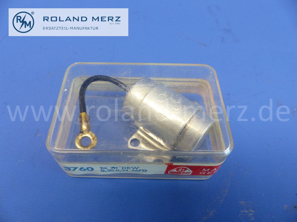 3760 Zündkondensator, Kondensator, Bremi , DKW F12 Roadster, F102, Original Bremi Neuteil, NOS
