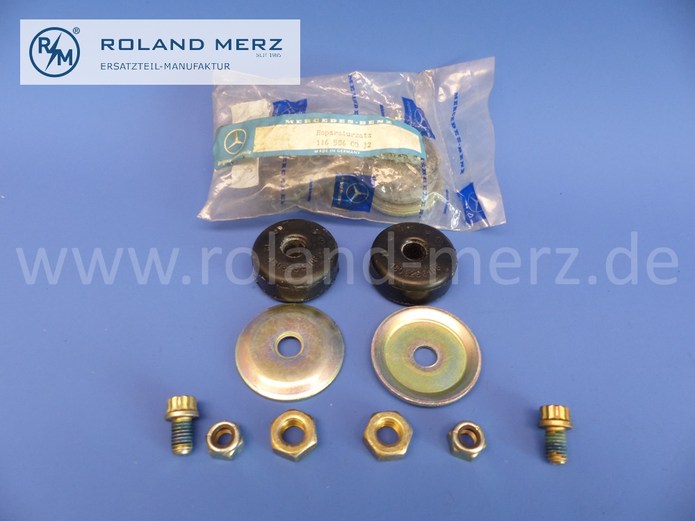 1165860032 Reparatursatz Stoßdämpferbefestigung  Vorderachse, Mercedes W115, W116, W126, Original Mercedes Neuteil, NOS
