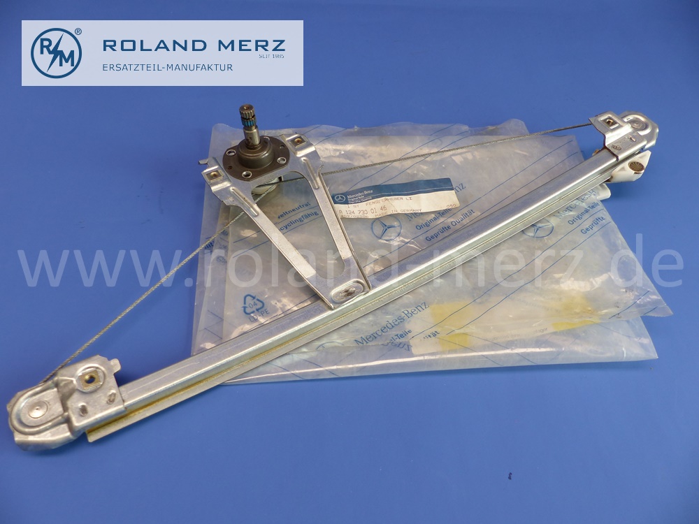 1247300146 window regulator, lifter, rear door, left, mechanical,  Mercedes W124, original Mercedes spare part, NOS