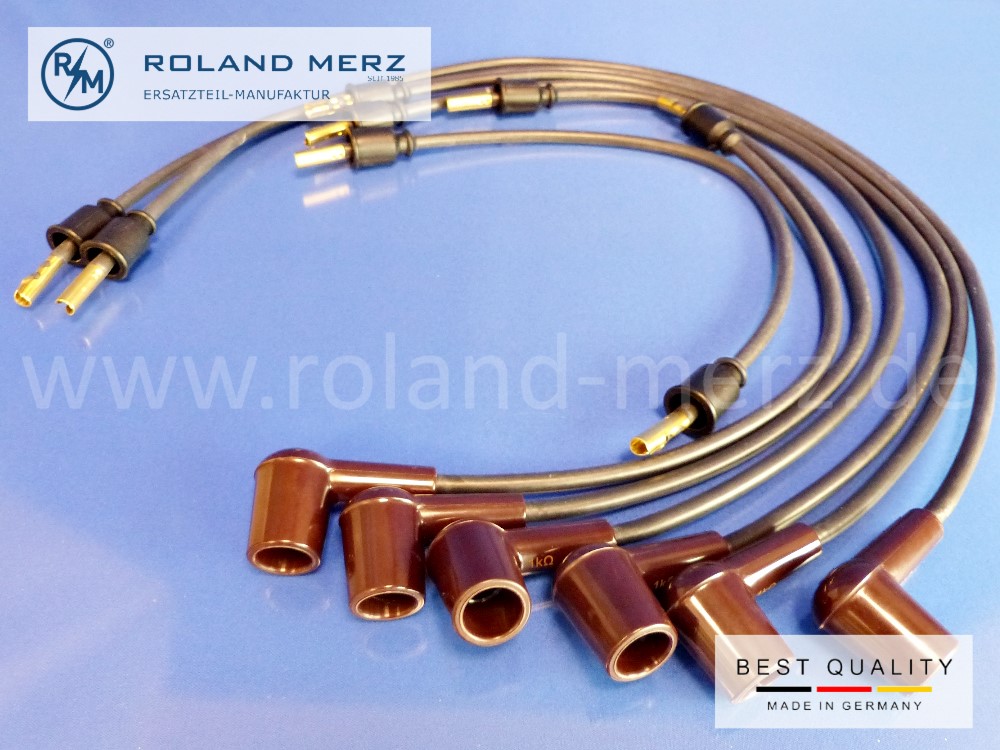 1801500319 E Zündkabelsatz für Mercedes 220, 219, 220a, 220S  Bakelit Winkelstecker 1 KO entstört, hochwertige Ausf.  100 % Eigenproduktion Made in Germany  ( RM150061 )