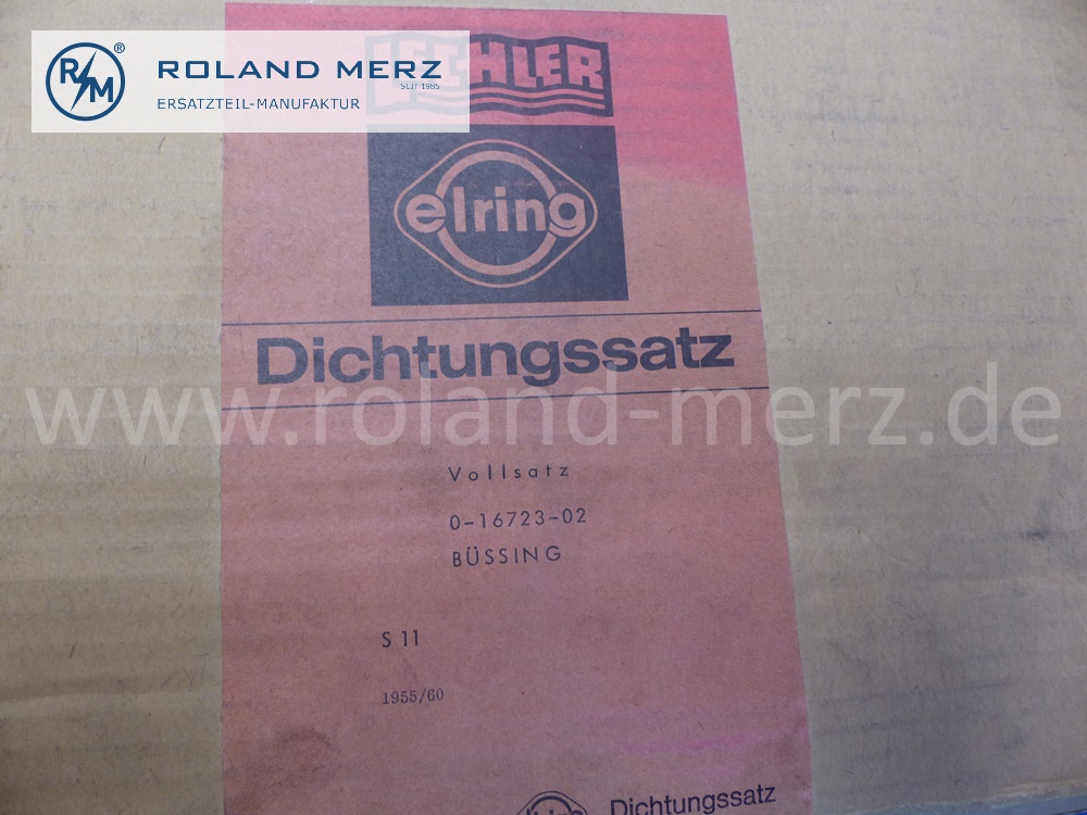 0-16723-02 engine gasket kit, complete kit, Büssing engine S11, 317, 1955 / 1960, Elring , original Elring spare-part, NOS