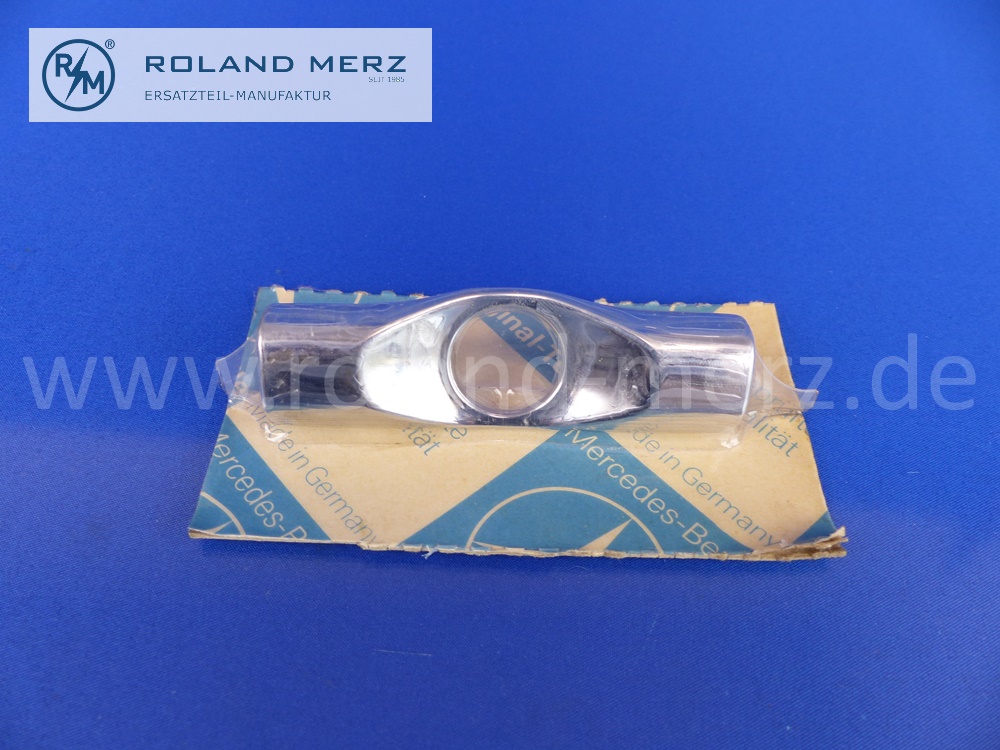 1157580030 Chromabdeckung, Abdeckung Kofferraumschloss, Schloss, Mercedes 200 – 280CE, W114, W115, /8, Original MB-Neuteil NOS