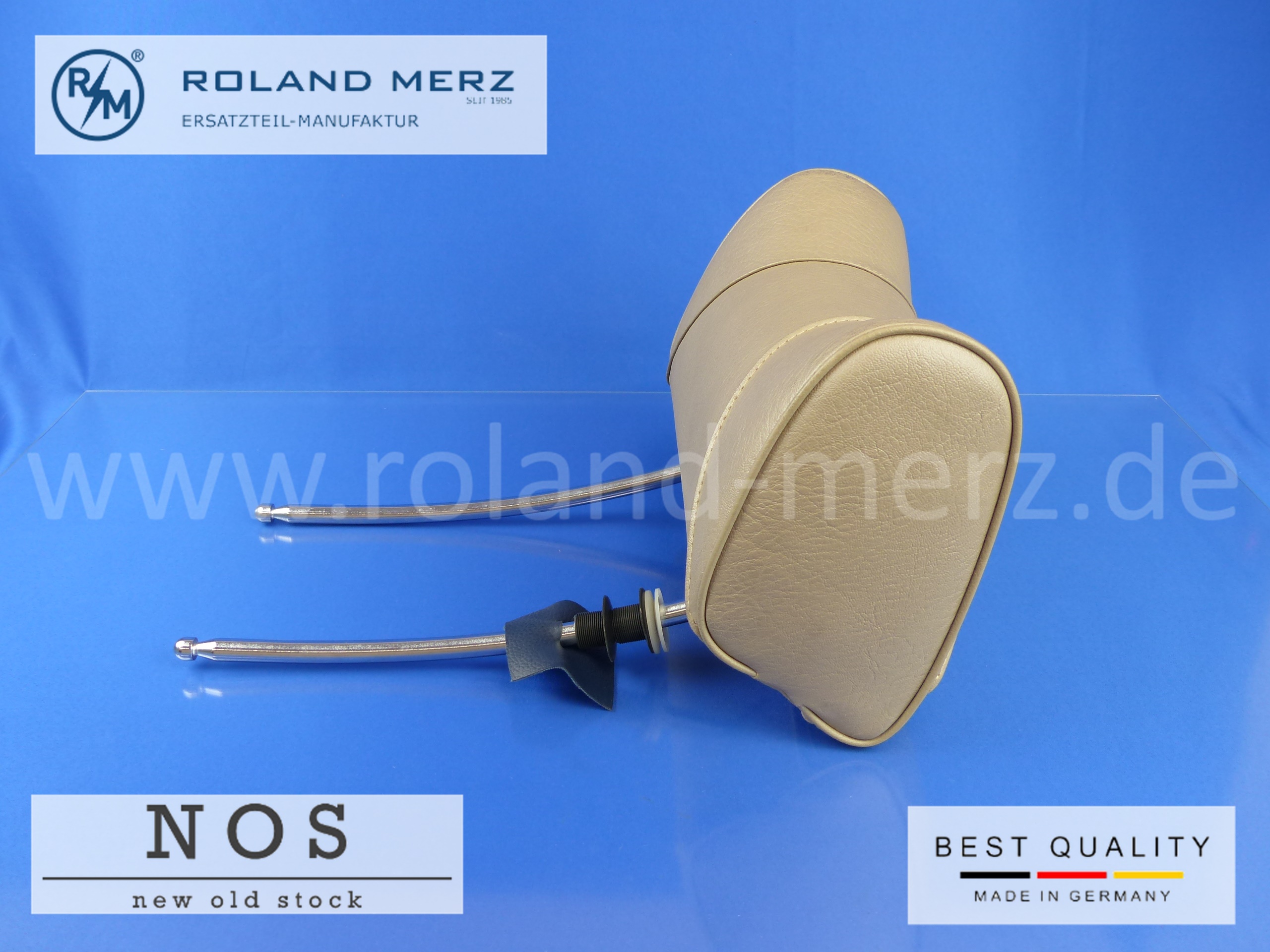 1089705750 Kopfstütze vorn/hinten Kunstleder, Mercedes W114, Farbe 8081 beige