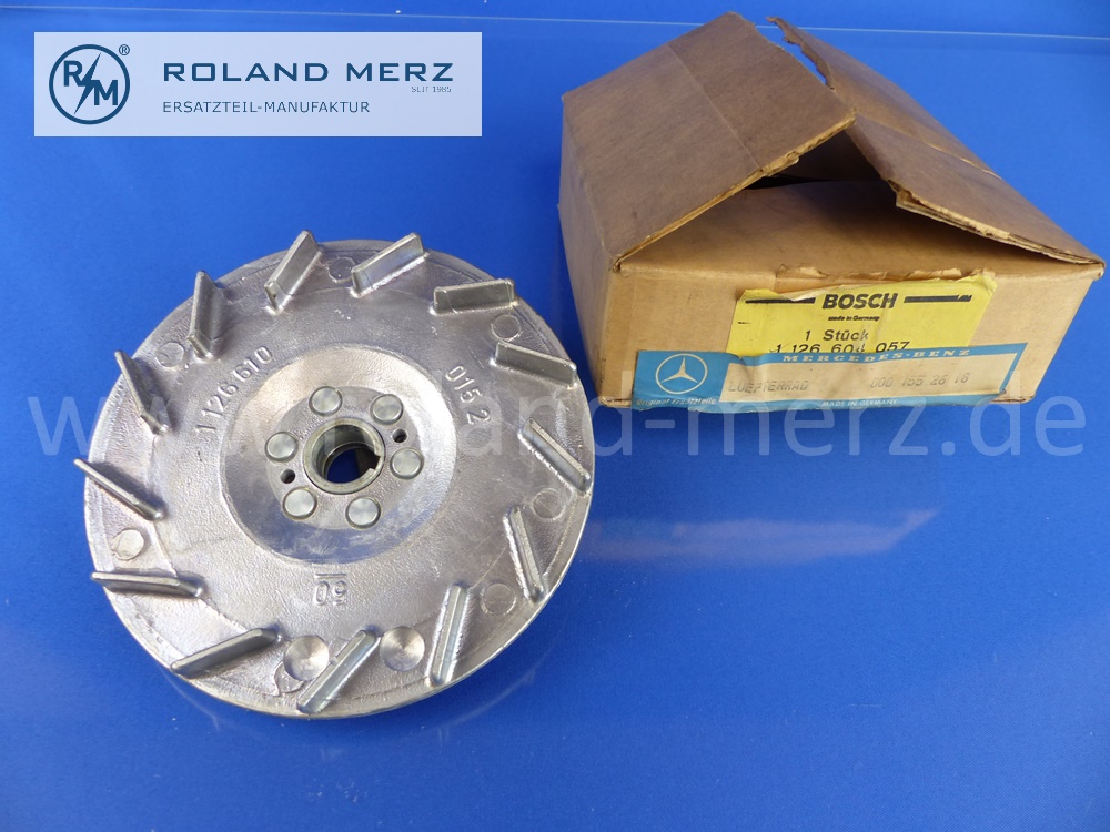 0001552618 Riemenscheibe Lüfter, Generator, Mercedes M100, M108, M114, M115, M127, M130,M180, Bosch 1126604057, Original MB-Neuteil, NOS