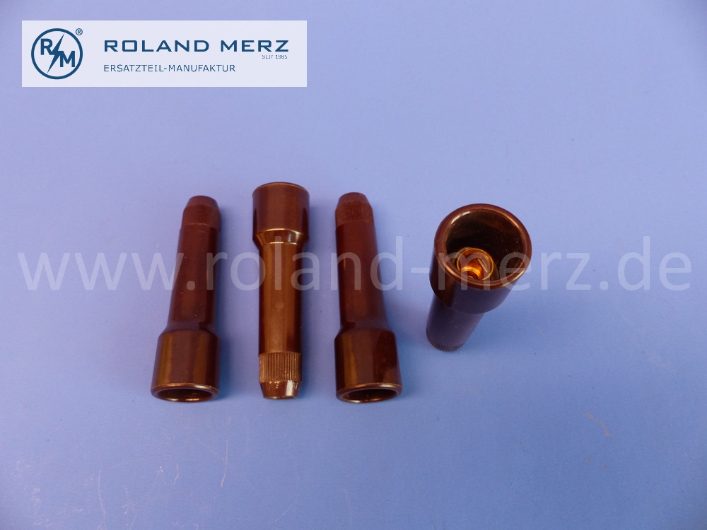 Beru BE6/10 set of spark plug connectors, Beru BE 6/10, bakelite version, 70mm , interference suppressed 10 KOhm, with SAE connection, Set of 4 pieces, original Beru spare-part, NOS